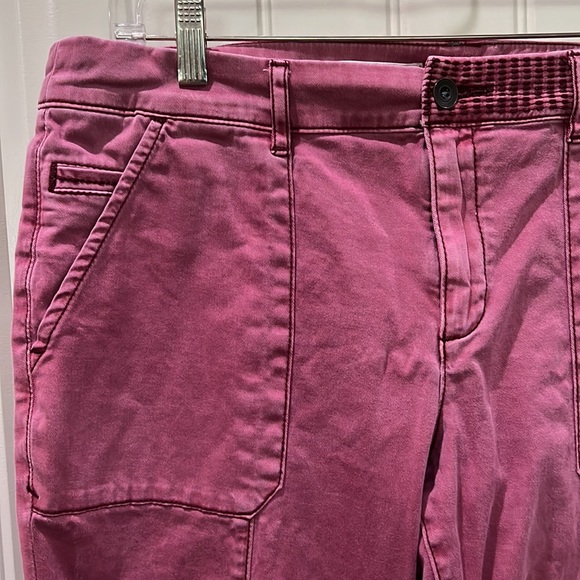EUC Pilcro Anthropologie Pink Cotton Cropped Capris Pant Pants size 33 - Picture 2 of 8